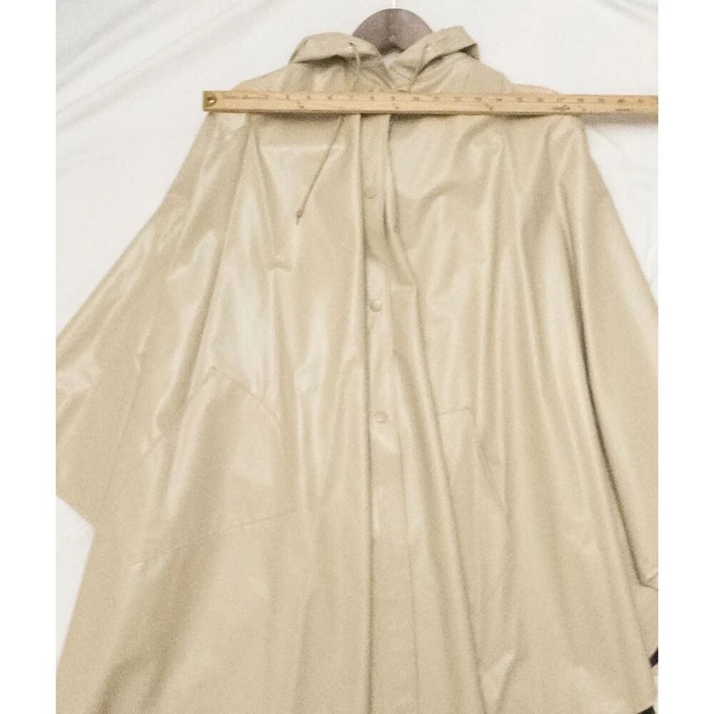 Pappagallo Khaki beige 100% vinyl Rain poncho vinyl. | Sz one size - Picture 6 of 9